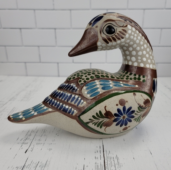 Folk Art Hand Painted Mexico Duck Figurine - Picture 2 of 16